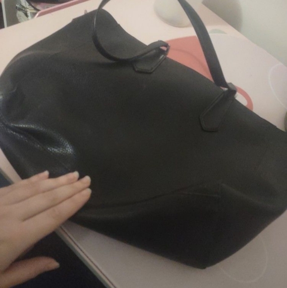 Michael Kors Kimberly Large Leather Top Zip Bonded Tote Solid Black - Picture 2 of 4